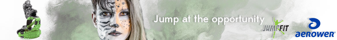 Jumple Training Banner with Aerower bounce boots and JumpFit Jumple Training Banner with Aerower bounce boots and JumpFit